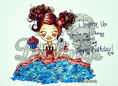 Little Darlings - Saturated Canary - Cherry on Top - Umontert Stempel