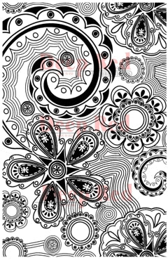 Deep Red Stamps - Festival Woodcut - Cling Stamps