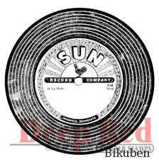 Deep Red Stamps - Vintage 45 Record - Cling Stamp