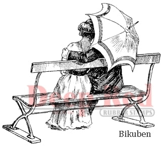 Deep Red Stamps - Love Bench - Cling Stamps