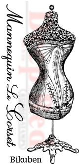 Deep Red Stamps - Corset Dress Form - Cling Stamp