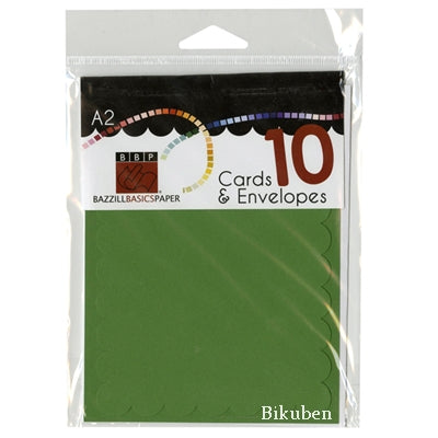 Bazzill - A2 Scallop Cards & Envelopes - Kiwi Crush