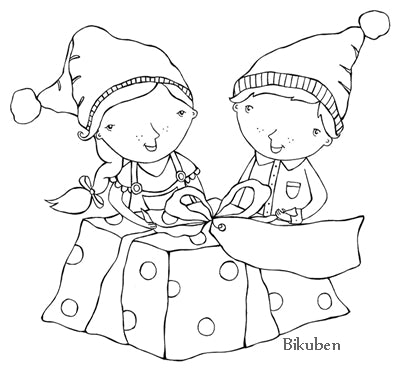 KaBoks - Lise og Ole pakker gåver - Clear Stamp