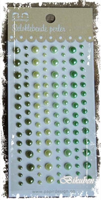 Papirdesign: halvperler - Grønn