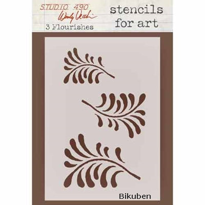 Studio 490 - Wendy Vecchi - 3 Flourishes - Art Stencil