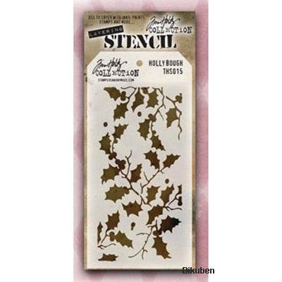 Tim Holtz - Stencil - Holly Bough