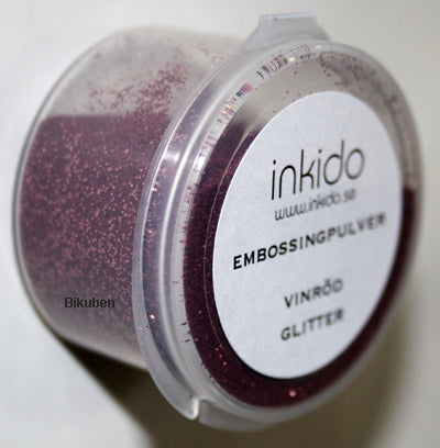 Inkido - Embossingpulver - Vinrød Glitter