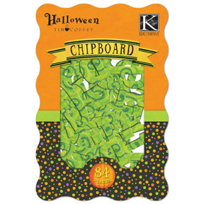 Halloween Green Alpha & Shapes Chipboard Box