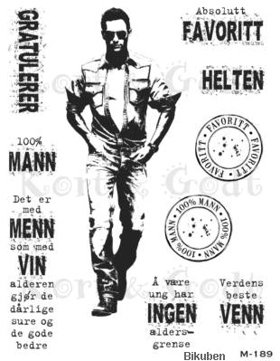 Kort & Godt - Clearstamps Medium Plate - 100% Mann