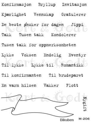Kort & Godt - Clearstamps Medium Plate - Banner med små tekster
