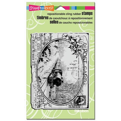 Stampendous - Cling Rubber Stamp - Train Postcard