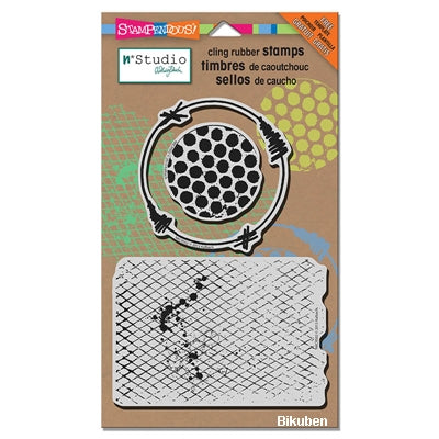 Stampendous - Natalie Kalbach - Cling Rubber Stamp - Wired w/template