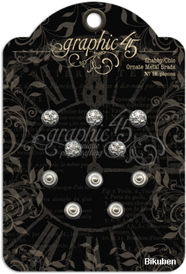 Graphic45 - Shabby Chic - Ornate Metal Brads