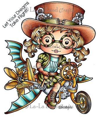 La La Land Crafts - Steampunk Cycle Marci - Red Rubberstamp