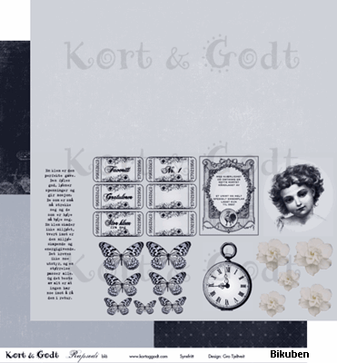 Kort & Godt - Rapsodi - Blå 12x12"