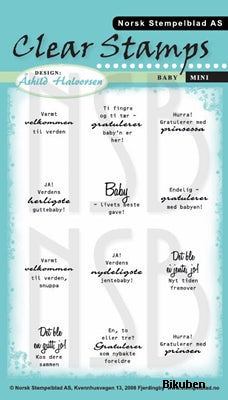 Norsk Stempelblad - Mini Clearstamp - Baby Mini 01