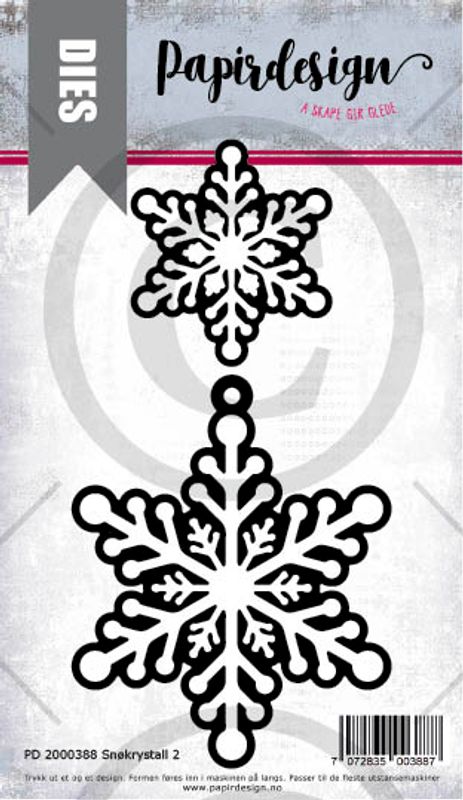 Papirdesign - Dies - Snøkrystall 2