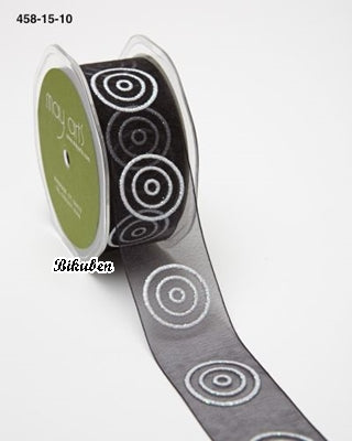 May Arts - Sheer Glitter Circles - Black METERSVIS