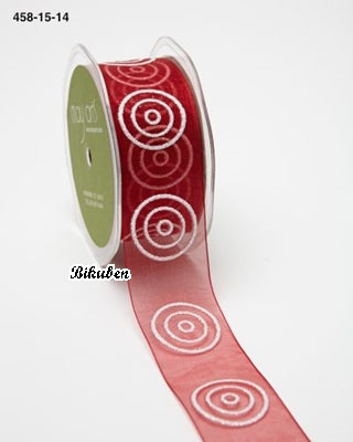 May Arts - Sheer Glitter Circles - Red METERSVIS