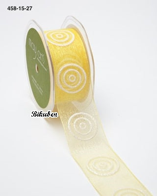 May Arts - Sheer Glitter Circles - Yellow METERSVIS