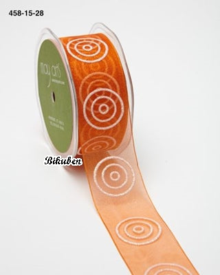 May Arts - Sheer Glitter Circles - Orange METERSVIS