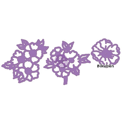 Prima - Purple Metal Die - Open Flowers