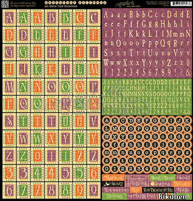 Graphic45 - An Eerie Tale  - Alphabet Stickers