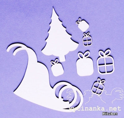 Wycinanka - Chipboard - Juleslede m/dekor