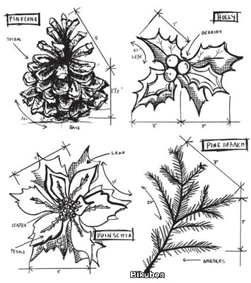 Tim Holtz Collection - Christmas Blueprints #4 - Stamps