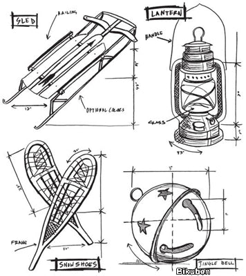 Tim Holtz Collection - Christmas Blueprints #5 - Stamps