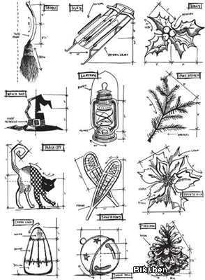 Tim Holtz Collection - Mini Blueprints #7 - Stamps