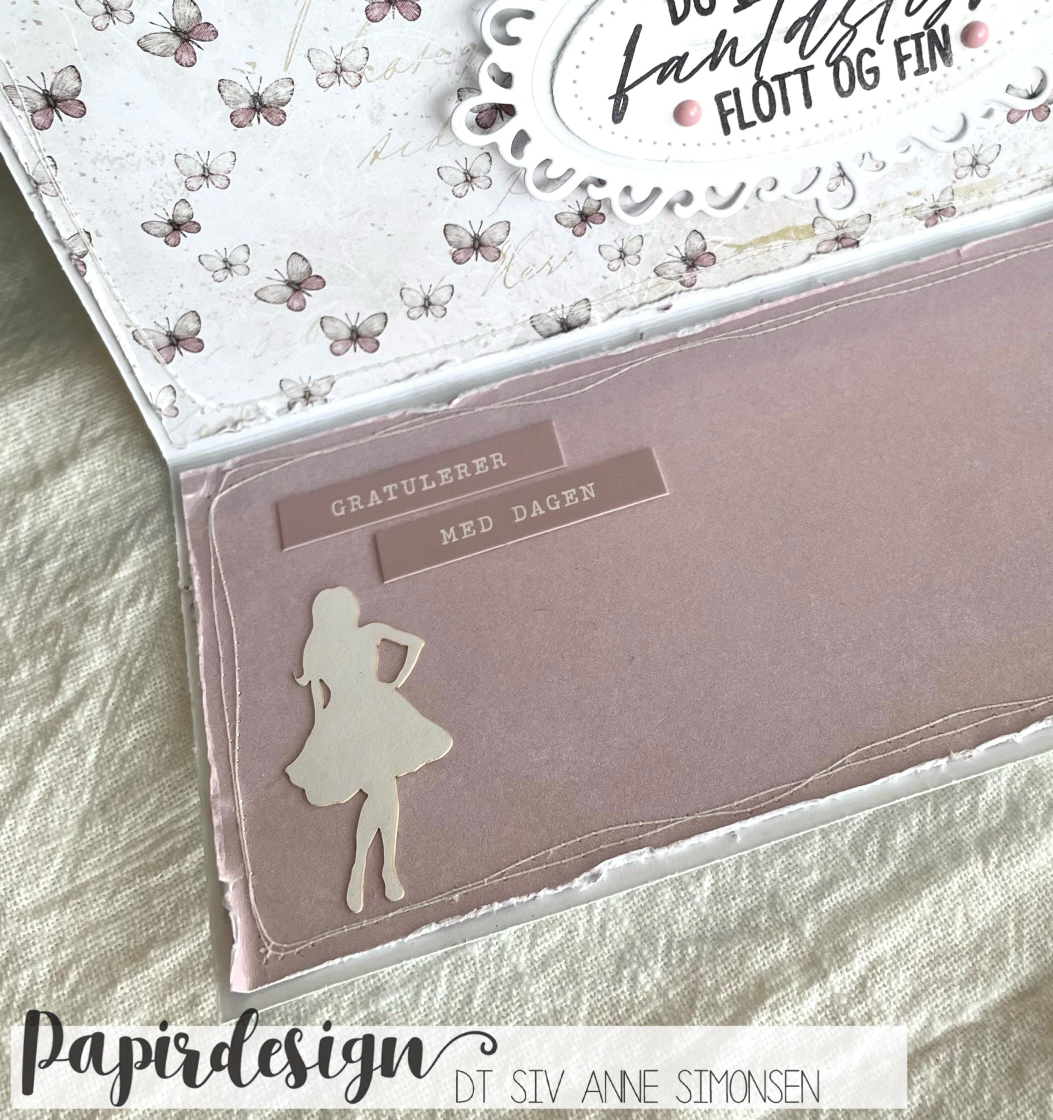 Papirdesign - Diecuts/Utklipp - Dame, krem