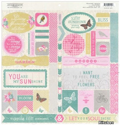 Authentique - Flourish - Detail Stickers 12x12"