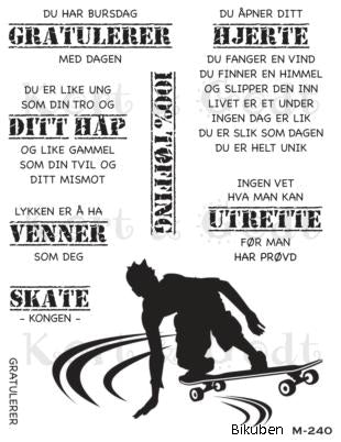 Kort & Godt - Clearstamps  Medium Plate -  Silhouette Skater