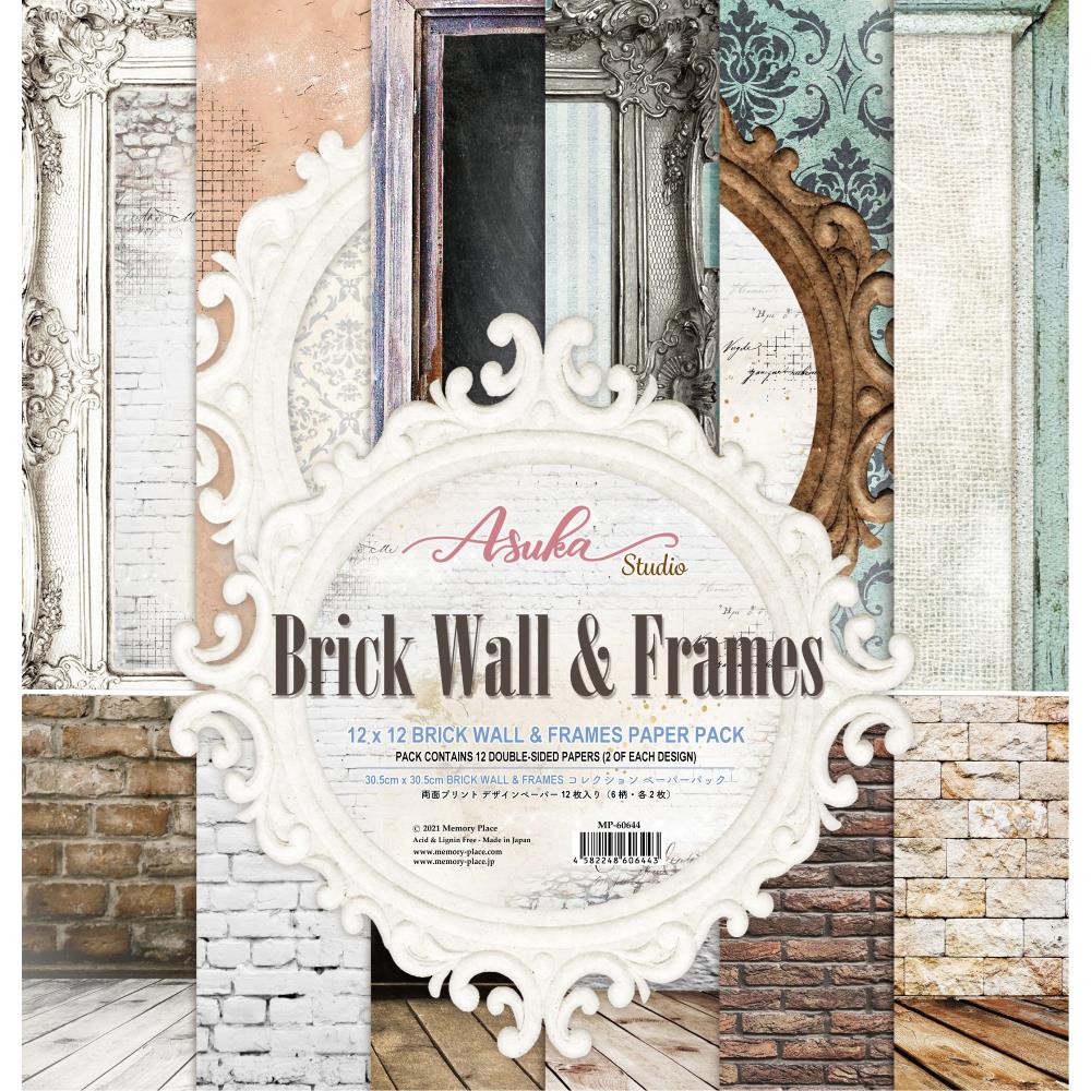 Asuka Studio - Brick Wall & Frames - Collection pack - 12 x 12"