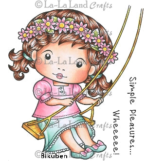 La La Land Crafts - Marci on a Swing - Red Rubberstamp
