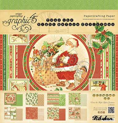 Graphic45 - Twas the Night Before Christmas - 12x12" Paper Pad
