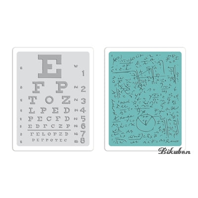 Sizzix - Tim Holtz Alterations - EyeChart & Formulas - Embossing Folders