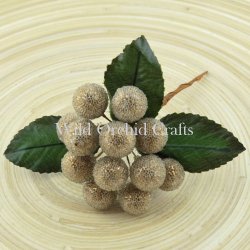 Wild Orchid - Christmas Berry Spray - Frosted Gold