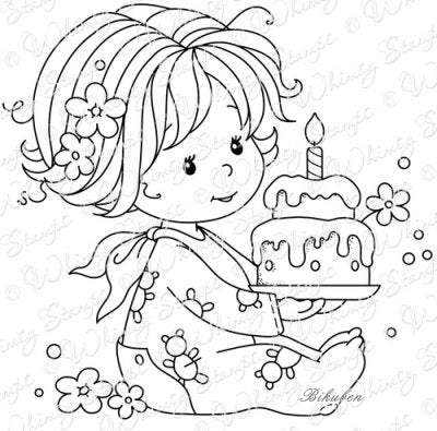 Whimsy Stamps - Cling Mount - Birthday Baby Girl