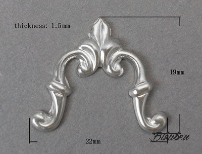 Charms - Silver - Scroll Corner