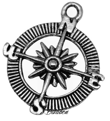 Charms - Antique Silver - Kompass