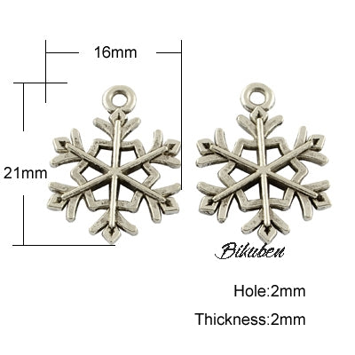 Charms - Antique Silver - Snøfnugg
