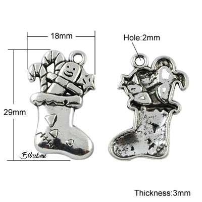 Charms - Antique Silver - Christmas Stocking