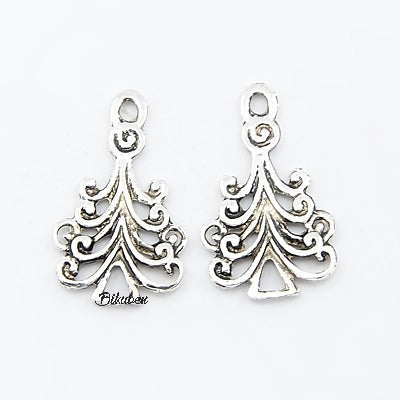 Charms - Antique Silver - Elegant Christmas Tree