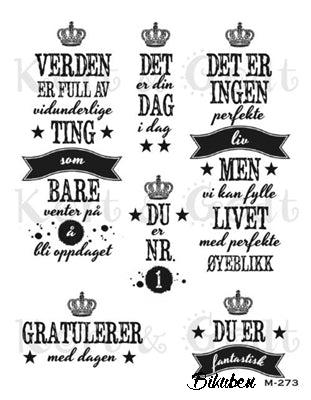 Kort & Godt - Clearstamps Medium Plate - Du er fantastisk