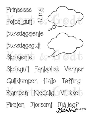 Kort & Godt - Clearstamps  Medium Plate - Snakkebobler & Tekst