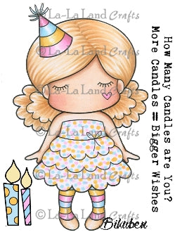 La La Land Crafts - Paper Doll Marci - Birthday - Red Rubberstamp