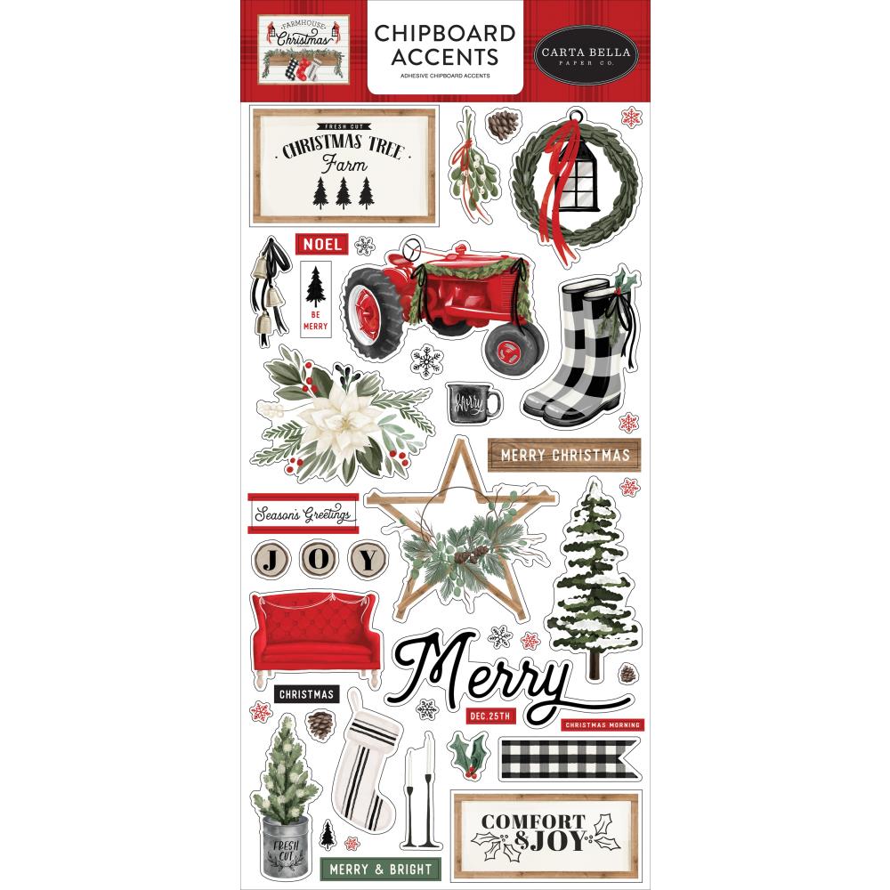 Carta Bella - Farmhouse Christmas - Chipboard Accents