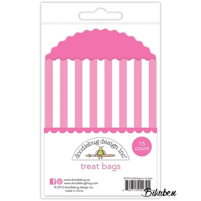 Doodlebug - Treat Bags - Bubblegum Stripes